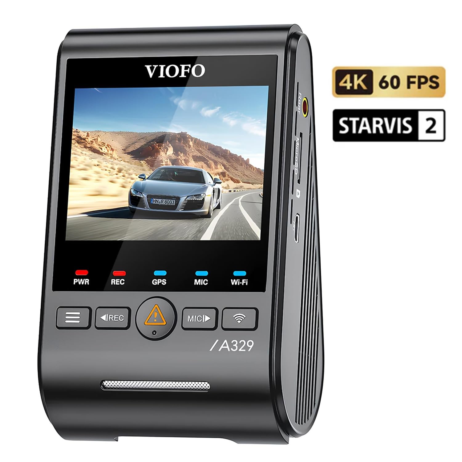 Viofo A329 4K HDR Sony Starvis 2 Sensörlü Wi-Fi 6 SSD Destekli GPS'li Araç Kamerası, A329 Tek…