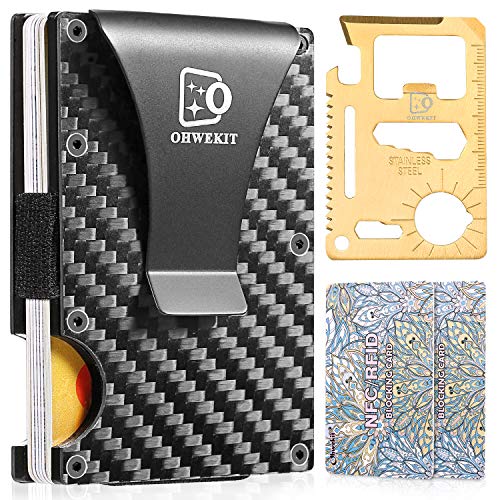 Birsppy Carbon Fiber Slim Wallet | RFID Minimalist Wallet | Carbon Fiber Money Clip | Credit Card Holder Wallet for Men and Women | Fiber Wallets | Slim Wallet | Cash Money Clip | 2020 Version