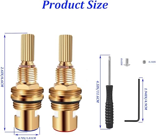 Miniatura 5 de Juego de válvulas de cerámica de latón 1-001 y 1-002, compatible con cartucho generalizado caliente y frío, construcción de latón