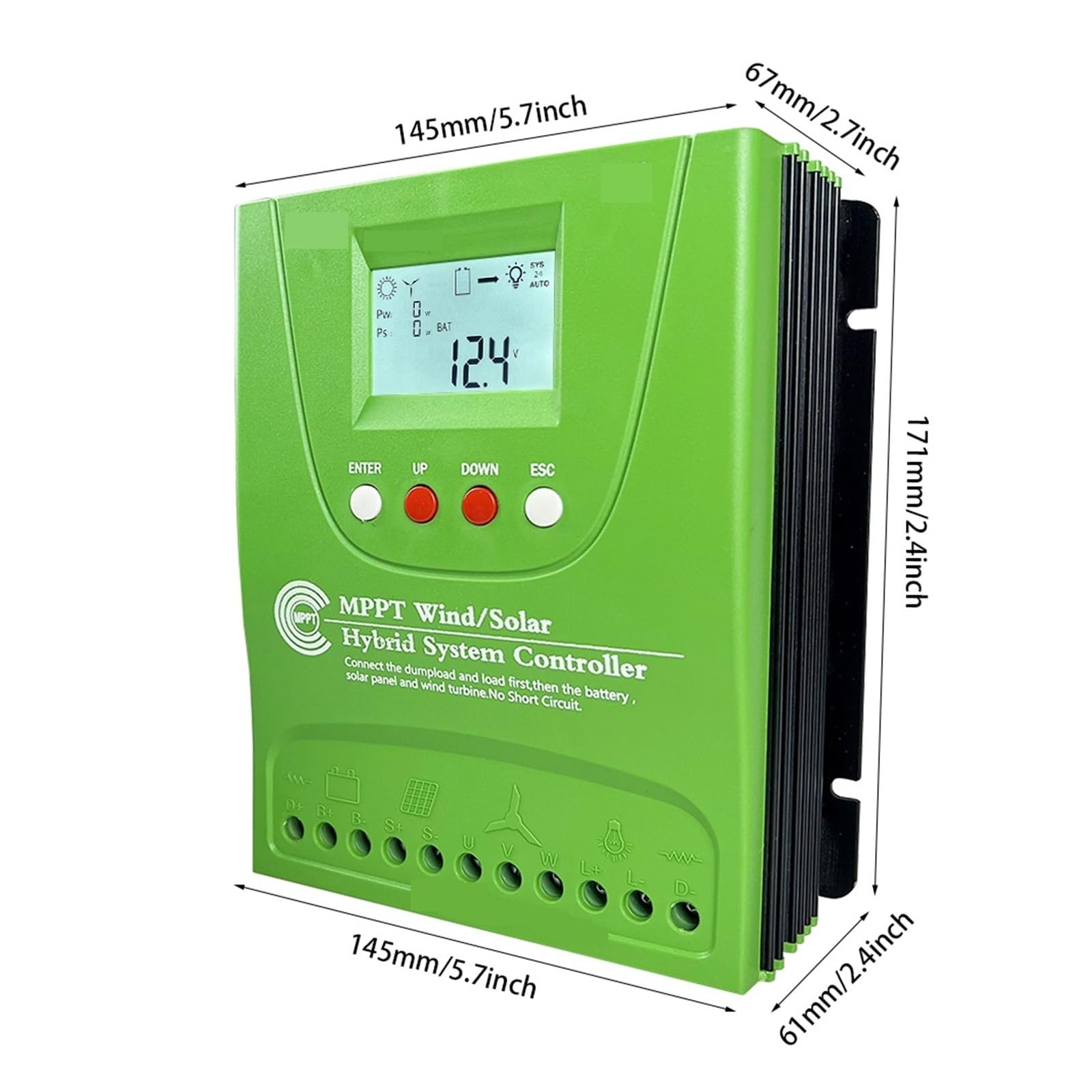 1000W 2000W 2800W MPPT Hybrydowy Wiatrowy Wzmacniacz Ładowania Słonecznego Kontroler WIFI Dla 12V 24V 48V Lifepo4 Akumulator Litowo-ołowiowy(With Bluetooth,12V 24V,1KW)