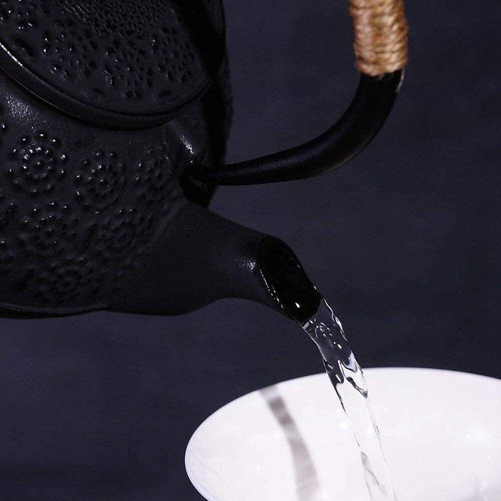 Creatividad Tetera De Hierro Fundido Hecha A Mano Tetera De Hierro Fabricación De Té De Hierro Fundido Tetera De Hierro Juego De Té De Agua Hirviendo Tetera De Hierro Fundido De Peonía Negra