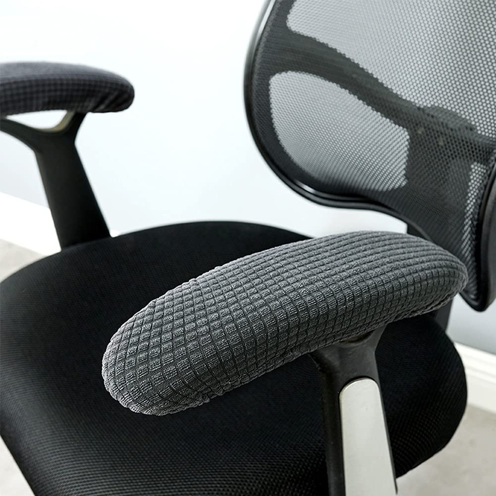 Housse D'accoudoir élastique MOVKZACV - Imperméable Et Lavable - Pour Chaise De Bureau - Gris Foncé
