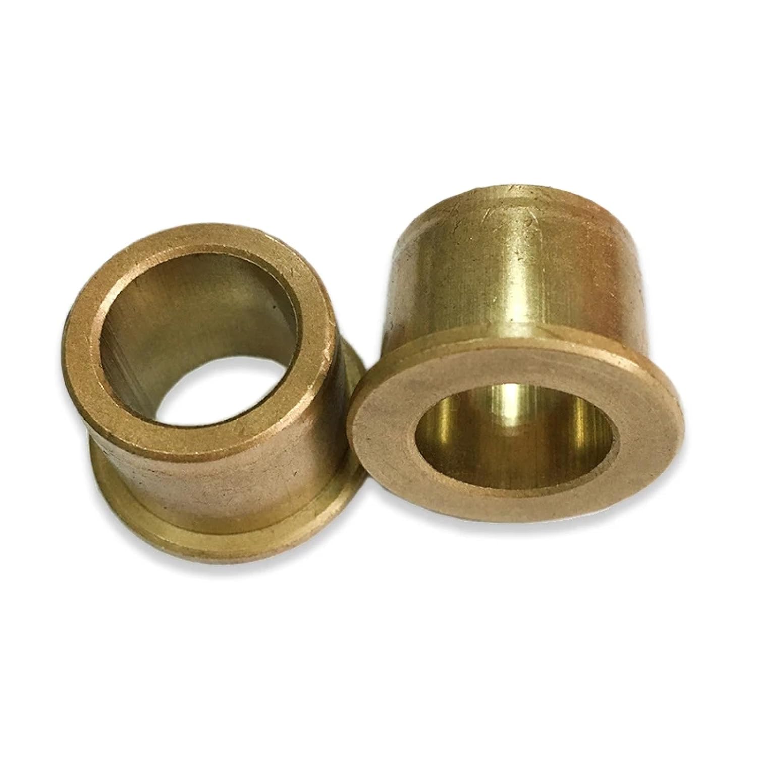 Bronze Flanged Bushing, Self-Lubricating Sintered Oil-Impregnated Plain Bearing, Multiple Sizes 8-18mm OD, Copper Alloy Construction (8x12x6-16x2mm)