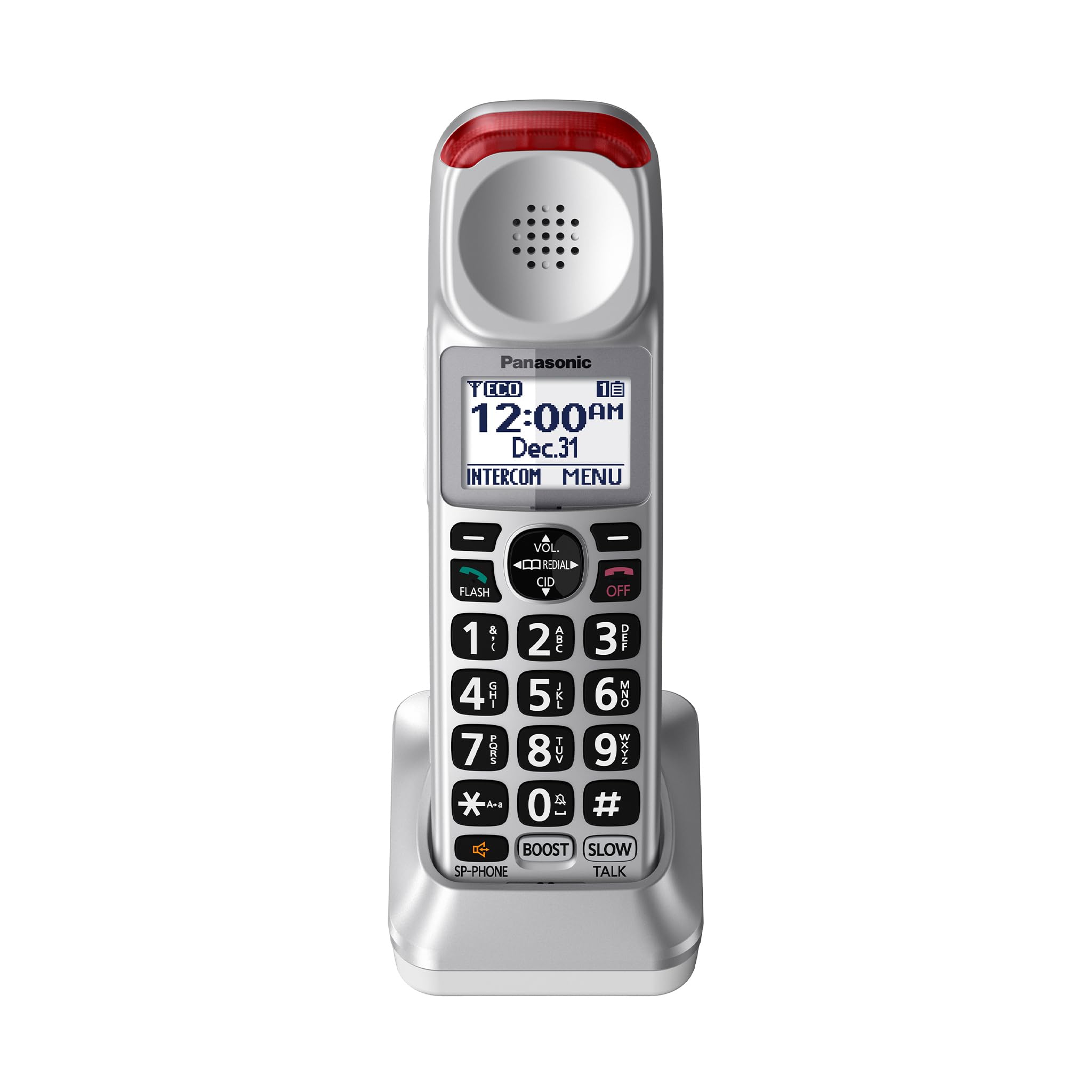 Panasonic New DECT 6.0 Cordless Phone Handset Accessory Talking Caller ID Compatible with KX-TGM450S Series Cordless Phone Systems - KX-TGMA45S (Silver)