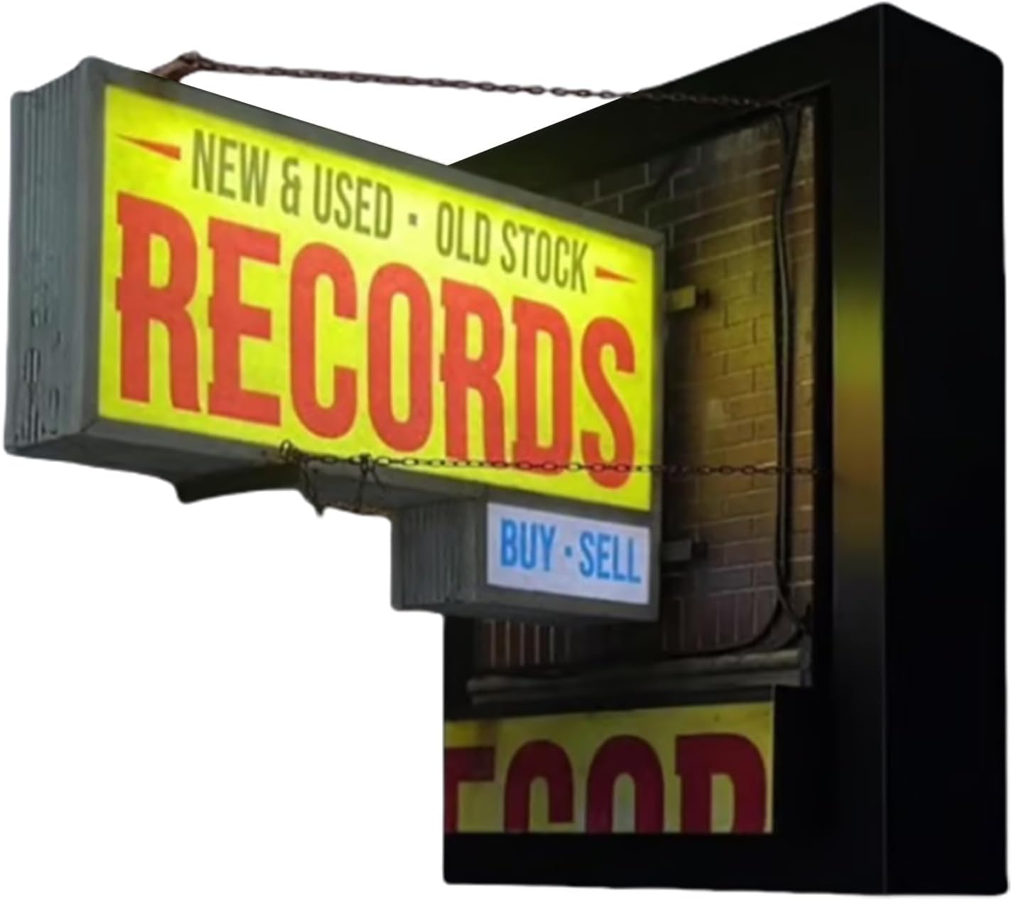 Ginger Tech Yellow Record Store Retro Wall Light, Vintage Vinyl Records Wall Decor, Retro Room Aesthetic, Led Neon Sign Decor For Music Room, Bar Or Studio Decor, Gift For Record Collectors & Music Lovers