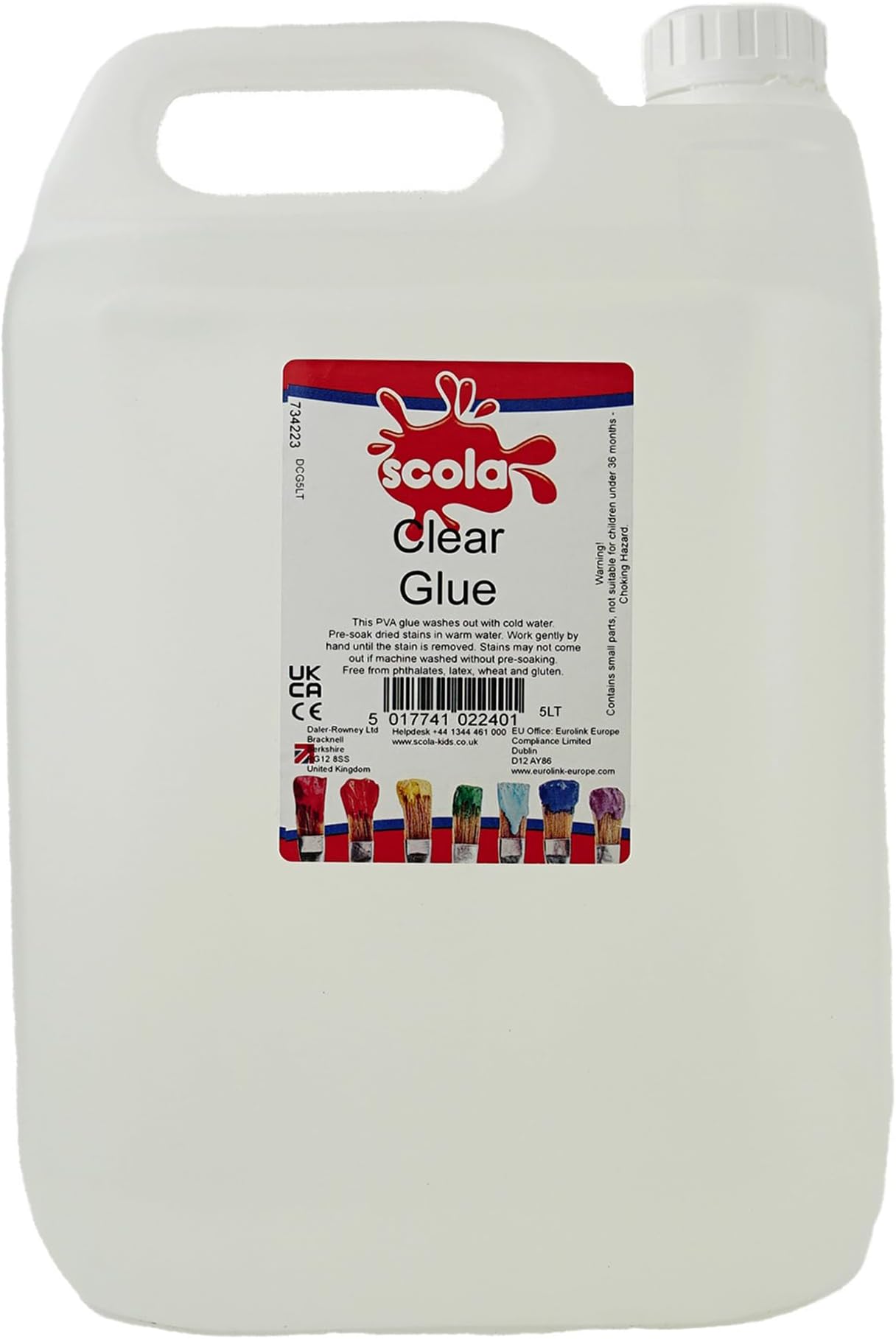 Clear Crafting Kids Glue, 5 Litres, School Supplies, Art and Crafts Projects, Children's Craft Projects, Ideal for Kids