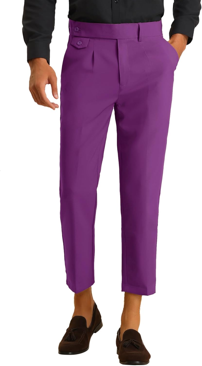 Lars Amadeus Cropped Dress Pants for Mens Pleated Lebanon | Ubuy