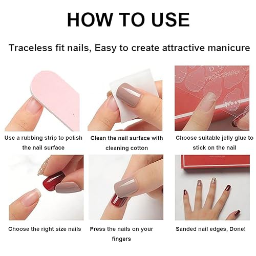 Miniatura 7 de 24 uñas postizas de corazón rojo a presión para el día de San Valentín con diamantes de imitación diseños de lentejuelas con purpurina uñas cortas