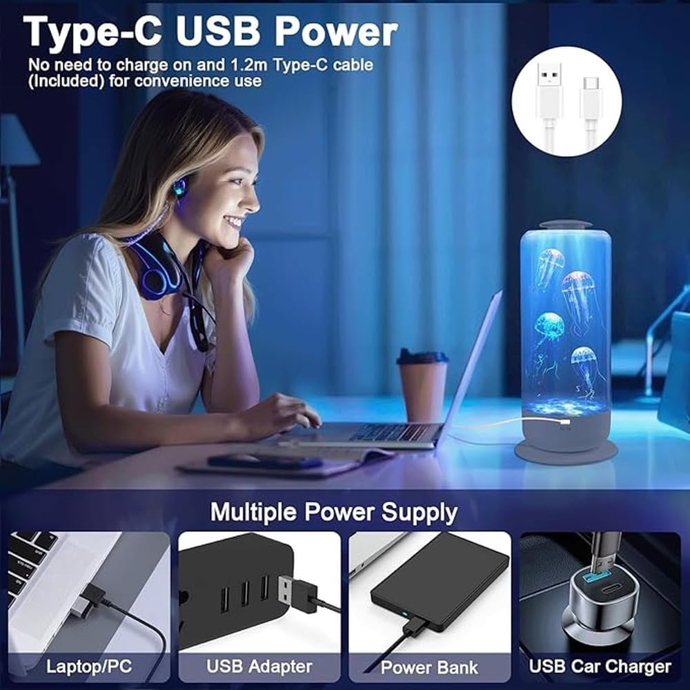 La exclusiva lámpara Jelly Fish ofrece 7 opciones de color personalizadas y 2 modos de iluminación especiales para ambientar el color2. Lámpara de, rosa, 32CM