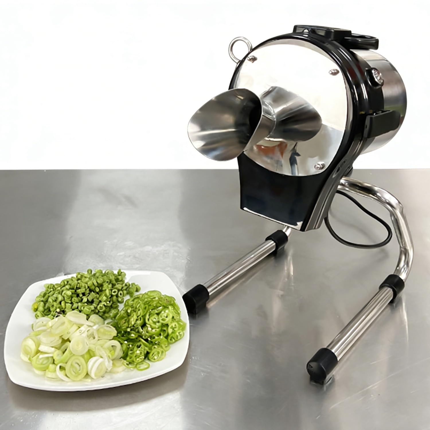 Picadora eléctrica de verduras de alta velocidad de 6000 rpm, cortador de cebolletas de grado comercial, corte de precisión de 1 a 5 mm para preparación de alimentos en el hogar y restaurante
