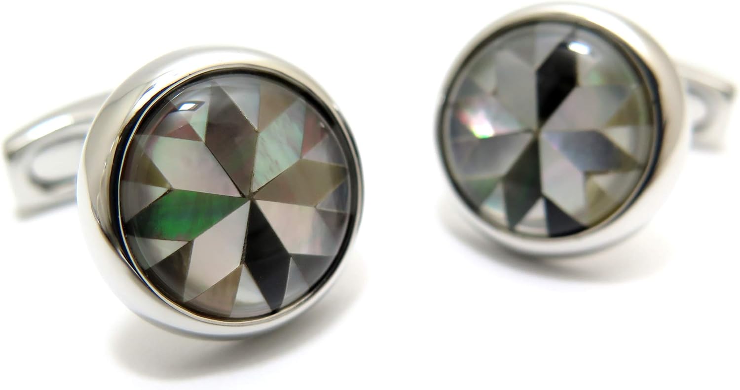 サイモン・カーター(SIMON CARTER) カレイドスコープカフス(白蝶貝×黒