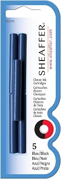 Sheaffer Skrip Fountain Pen Classic Ink Cartridge - Blue/Black (five per card)