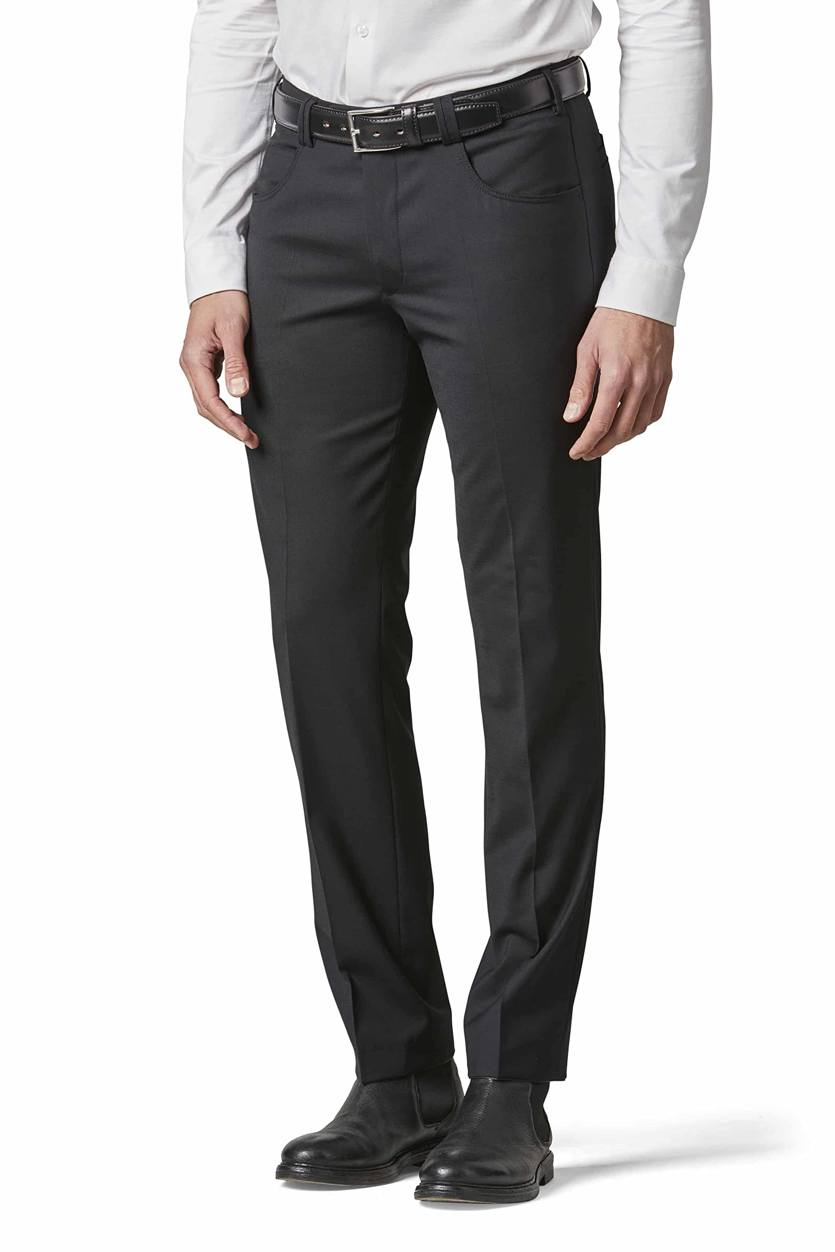 Meyer Men's 09 Black Pants Roma Cotton - 9-316 Black - Soft Cotton Chinos
