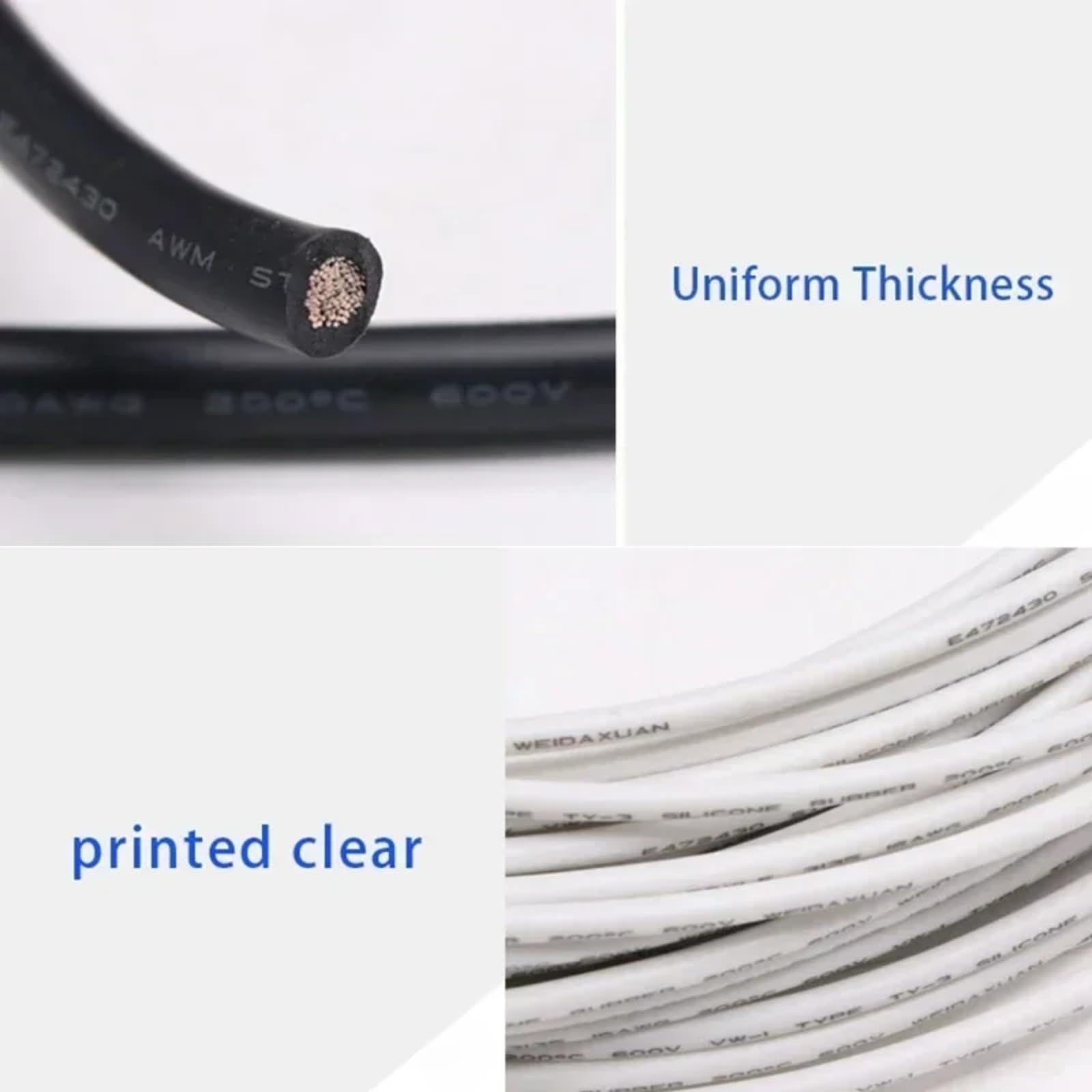Cables electrónicos UL3135 aislamiento de silicona cobre 30 28 26 24 22 20 18 16 14 12 10 AWG cables resistentes a altas temperaturas (verde; 5 metros; 28 AWG)