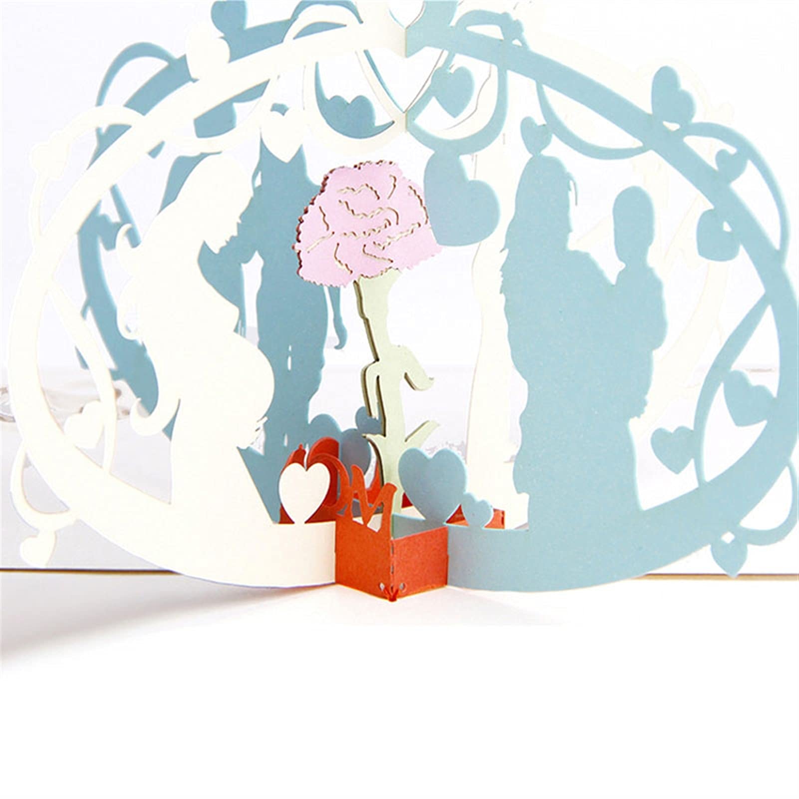 Kartki okolicznościowe kartki okolicznościowe 3D wycinane laserowo 10 * 15 cm ręcznie robione papierowe kartki pocztowa kartka Święto Dziękczynienia Dzień Matki prezent pamiątkowe karty podarunkowe (rozmiar: 8 szt.)