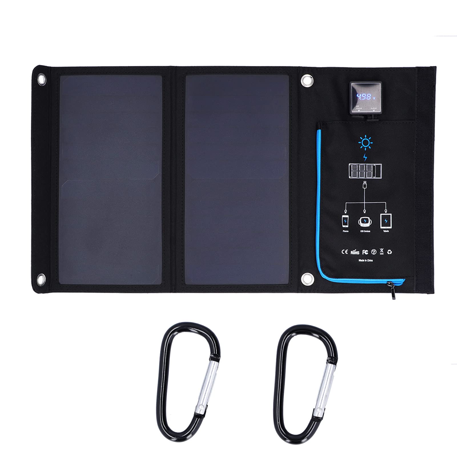Fafeicy Borsa con Pannello Solare Power Bank Portatile 15W,