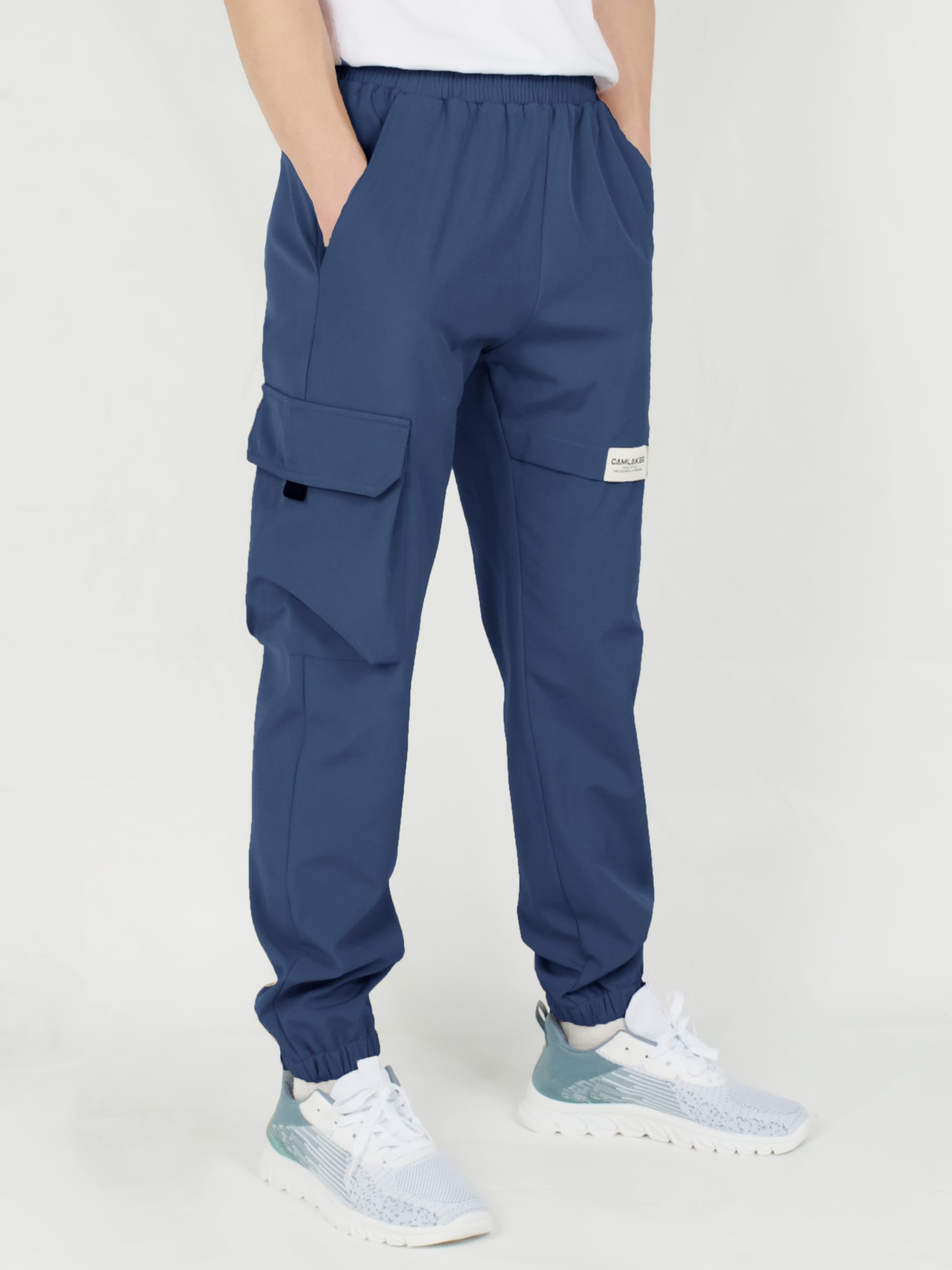 CAMLAKEE Pantalons Imperméables Enfants Softshell Garçons Randonnée en Plein air Pantalon de Jogging Cargo
