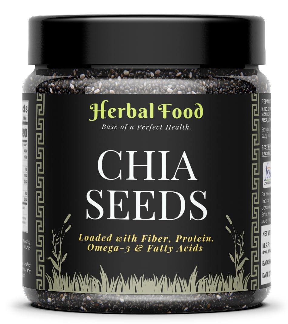 Herbal Food Raw chia seeds Seeds - 250g | Omega-3 Seeds for Eating | Non-GMO and Fibre Rich Seeds for Weight Loss| Healthy (B0CL35GKJ2) Amazon Price History, Amazon Price Tracker