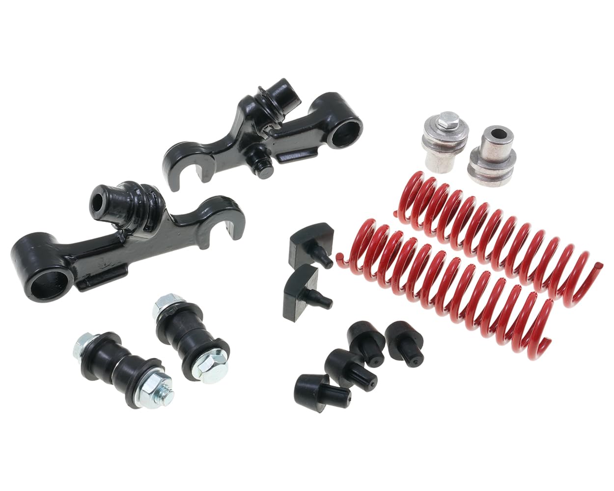 2EXTREME kit réparation fourche bras oscillant compatible avec Piaggio Ciao | Inclut 2 ressorts, 4 bagues, 6 entretoises, 2 boulons, 2 écrous; compatible avec Vespa Ciao 50 C7E1T/C7V1T/C6V1T/C6V2T 76-88