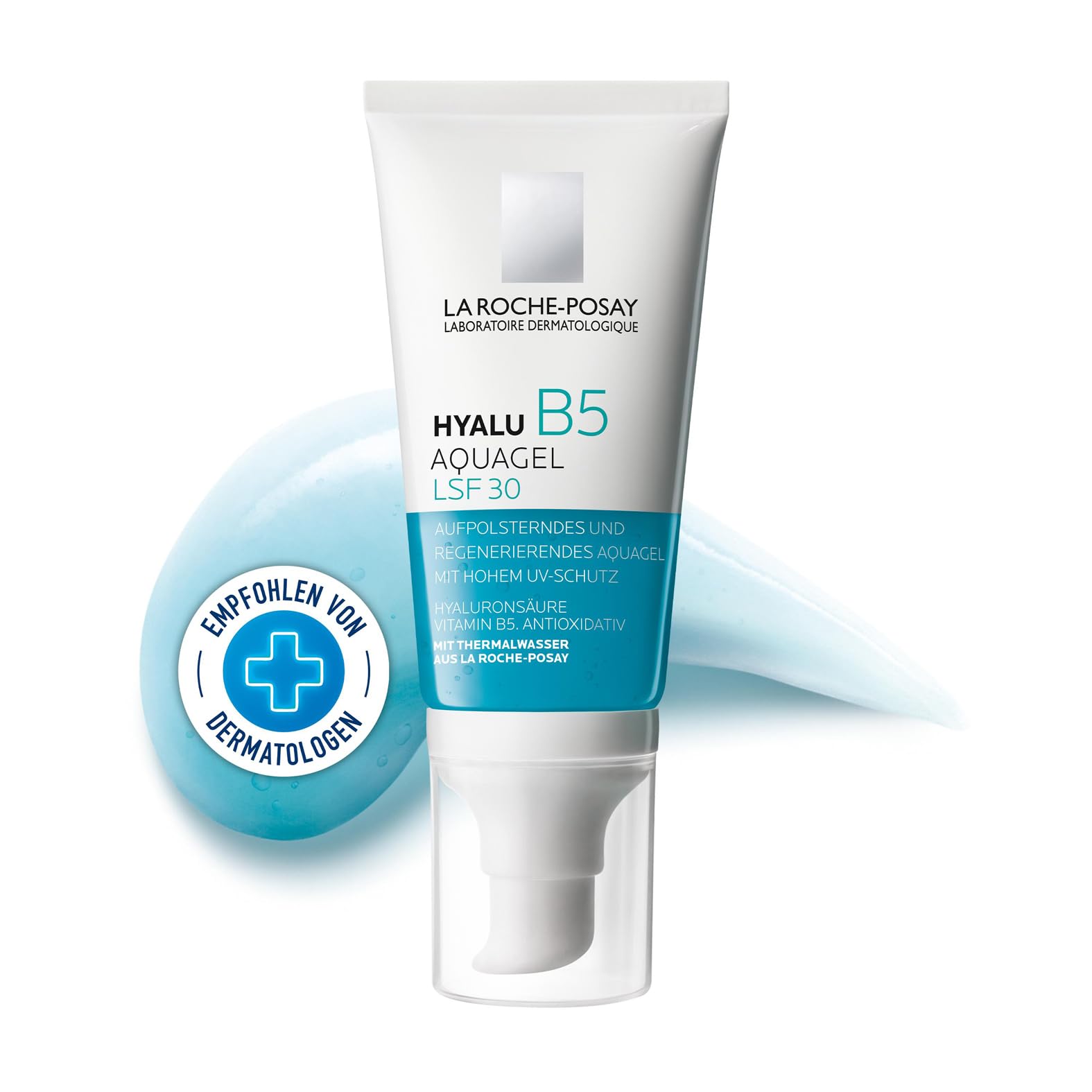 La Roche Posay Hyalu B5 Aquagel LSF 30, Aufpolsternde und regenerierende Anti-Aging-Feuchtigkeitscreme mit Hyaluron, Antioxidantien und hohem Lichtschutzfaktor, 50 ml