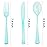 WDF 180 Pieces Green Plastic Silverware Disposable - Clear Green Cutlery Sets 60 Forks, 60 Knives and 60 Spoons - Heavy Duty Plastic Utensils for Party, Summner