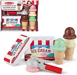 SUNNY, Melissa & Doug, Comidinha Brinquedo Madeira Fábrica Sorvete, Acima de 3 anos