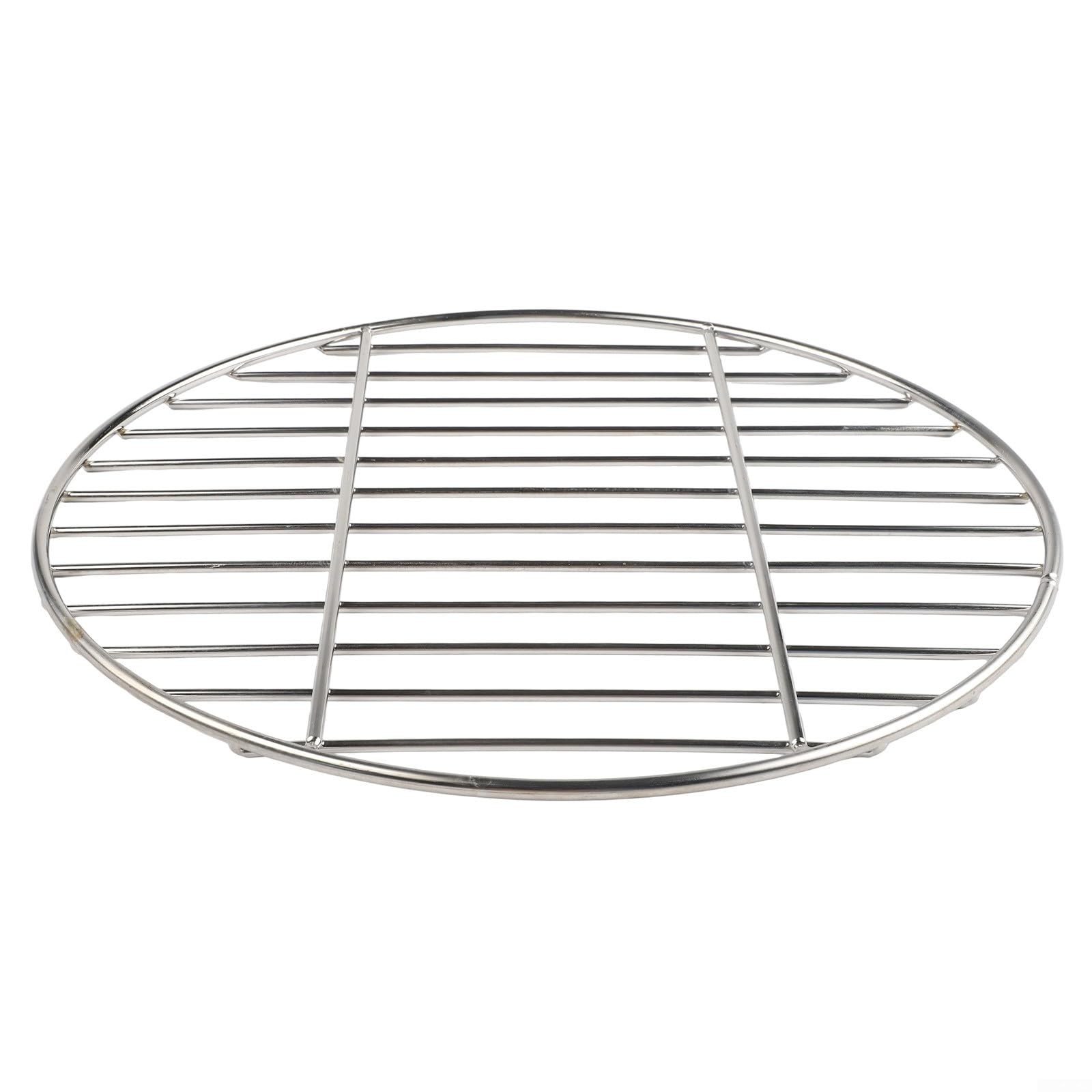 inless stalowa siatka do grilla, okrągła taca z siatki do gotowania, na kemping, 30/35/40 cm, idealna do idealnego grillowania i grillowania (35 cm)