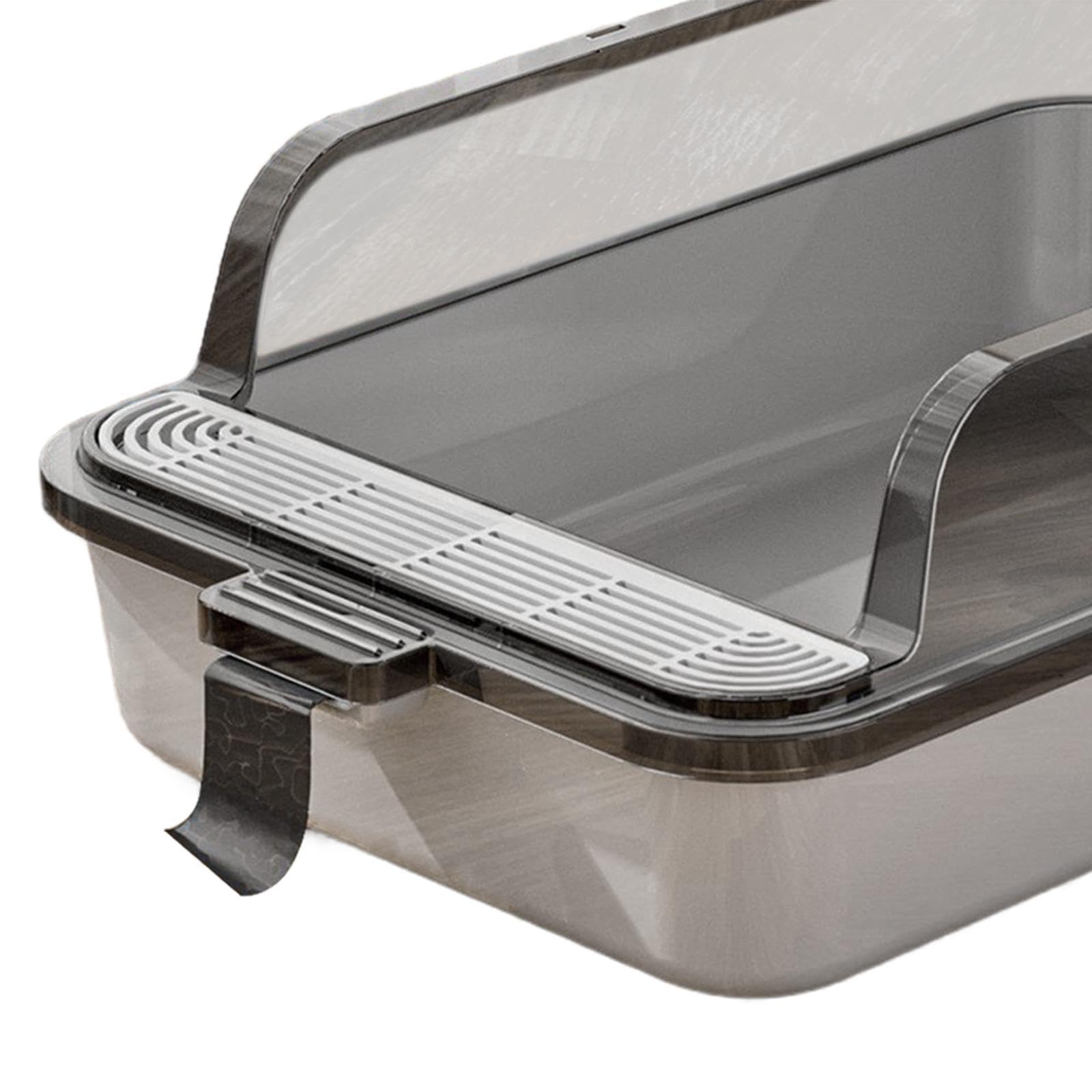 Caja de Arena para Gato Caja Sanitaria para Gatos Bandeja Higiénica de Gatos Recipiente Sanitario de Material PP Estructura Abierta Adecuada para Gato