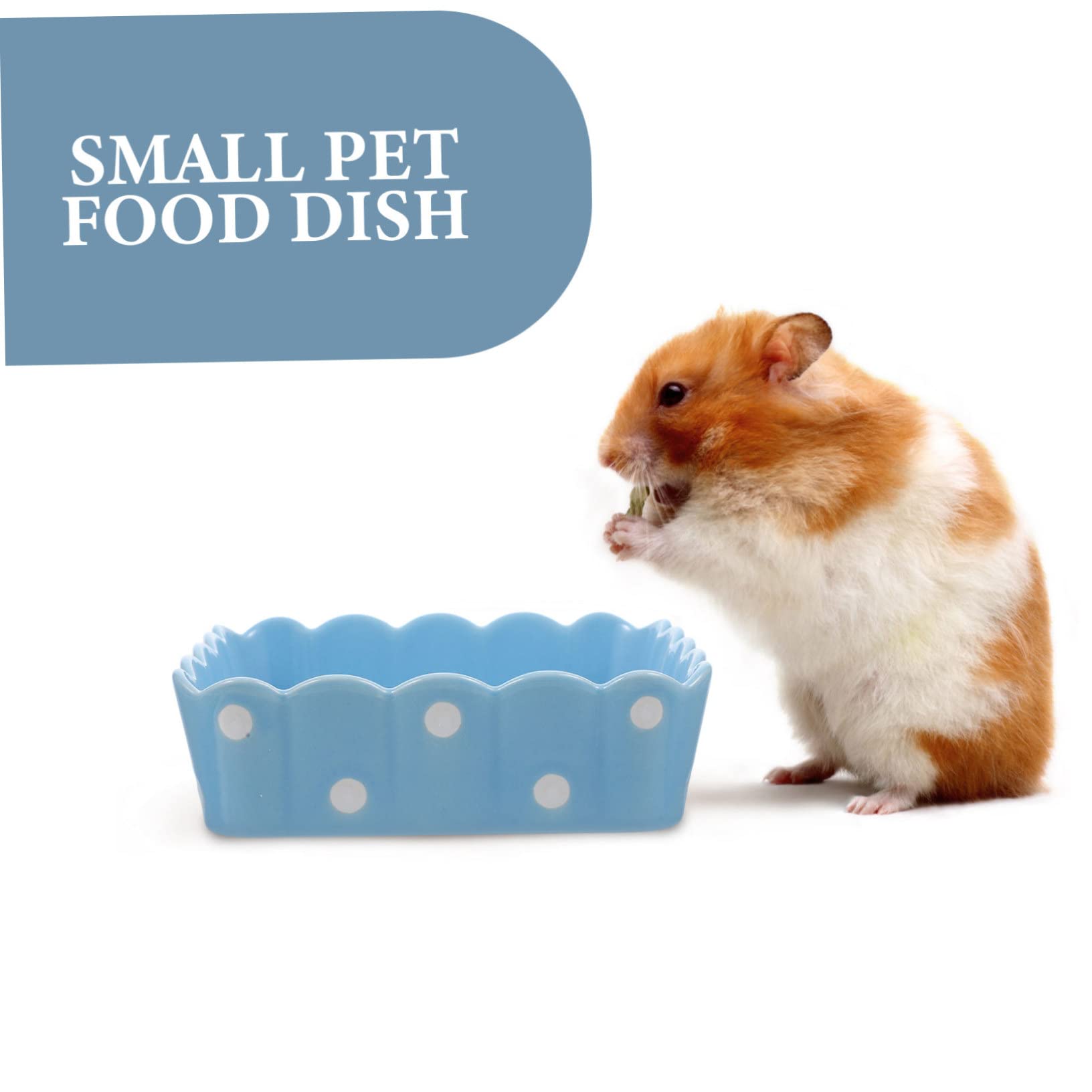 POPETPOP Ceramic Hamster Food Bowl Chinchilla Dish Smooth Surface for Pets Non Tip Design for Guinea Pig Water Food Stylish Durable Ceramic Feeder
