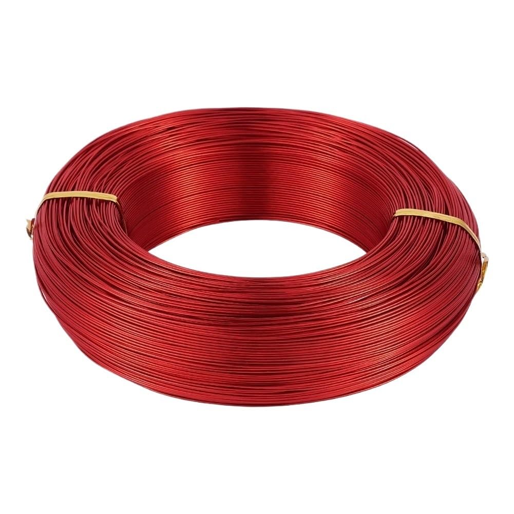 Aluminium Basteldraht, Schmuckherstellung DIY Halskette Armband Handarbeit Perlendraht 0,6mm - 3,0mm(Red,1.5mm About 100m)