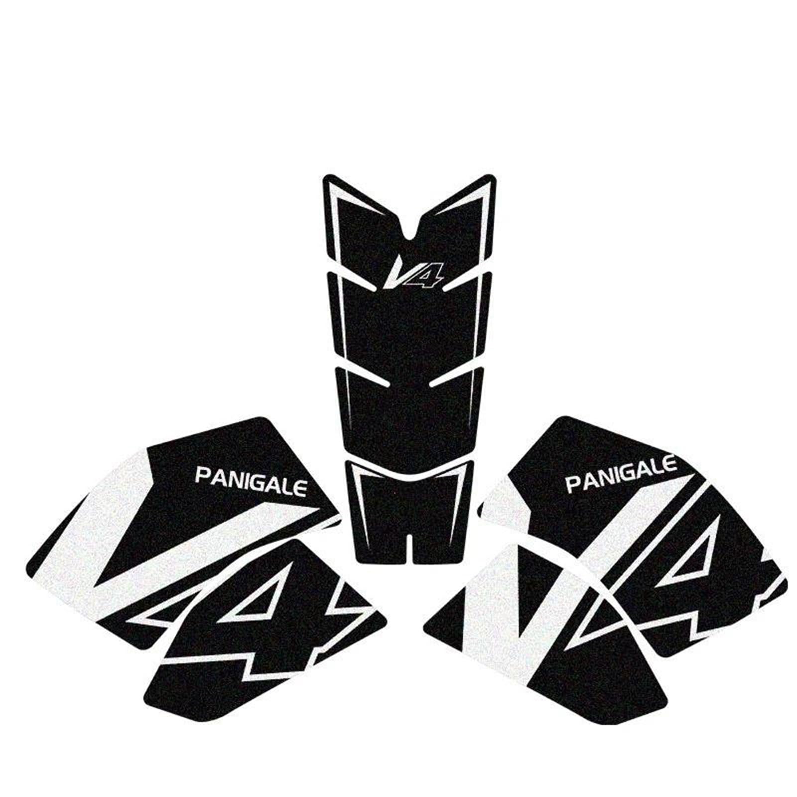 Motorcycle Body Fairing Stickers Fuel Tank Pads Throttle Knee Pads Grip Stickers for Ducati for Panigale V4 V4S(Style 3)