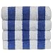 Luxury Hotel & Spa Towel 100% Egyptian Cotton Pool Beach Towels - Cabana - Blue - Set of 4