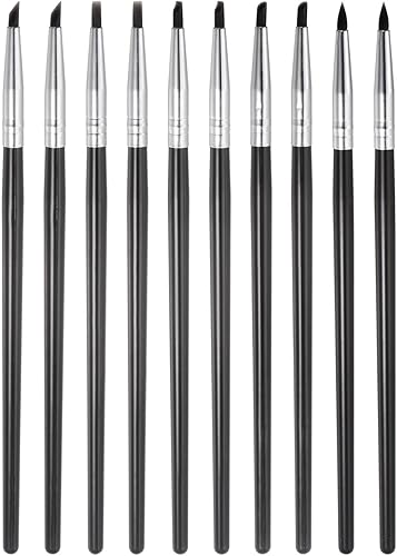 HARFINGTON Juego de 10 herramientas para esculpir arcilla, moldeador de arcilla con punta de goma, pinceles de silicona, herramienta de tallado para