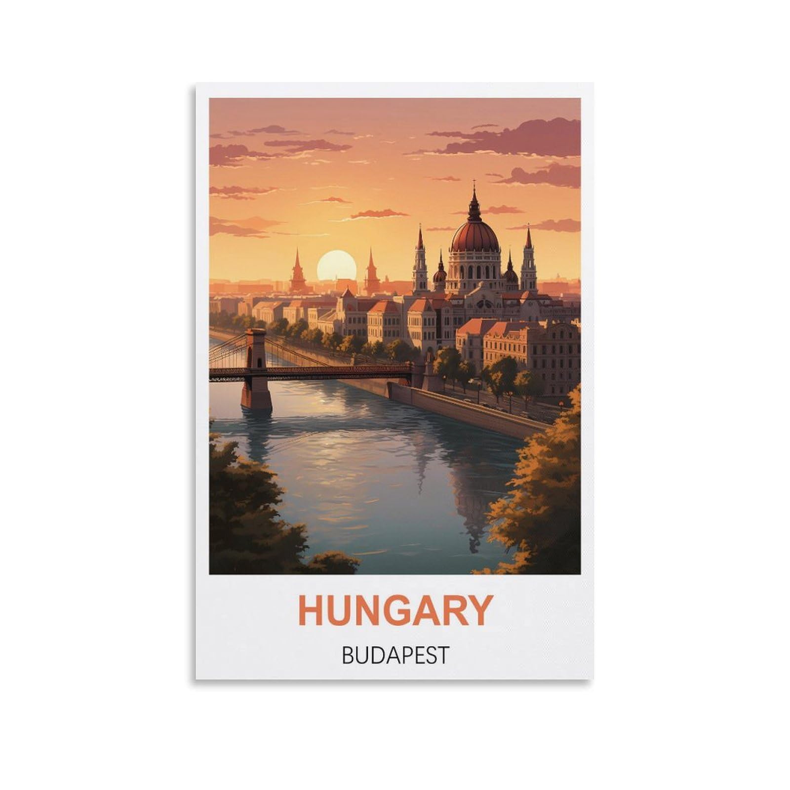 Vintage Metal Tin Signs Hungary Budapest Metal Wall Art Bar Sign for Kitchen Pubs Coffee Metal Wall Decoration 15x30cm