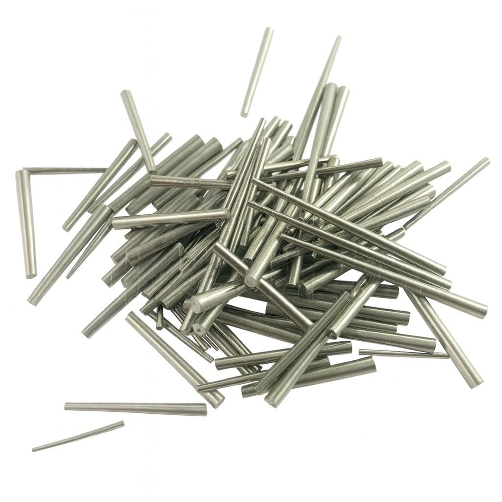 100units Clock Pins Set, Steel Tapered Pins for Horology 0.5mm-1.5mm, Assorted Sizes, Silver, 0.5 Millimeters To 1.5 Millimeters