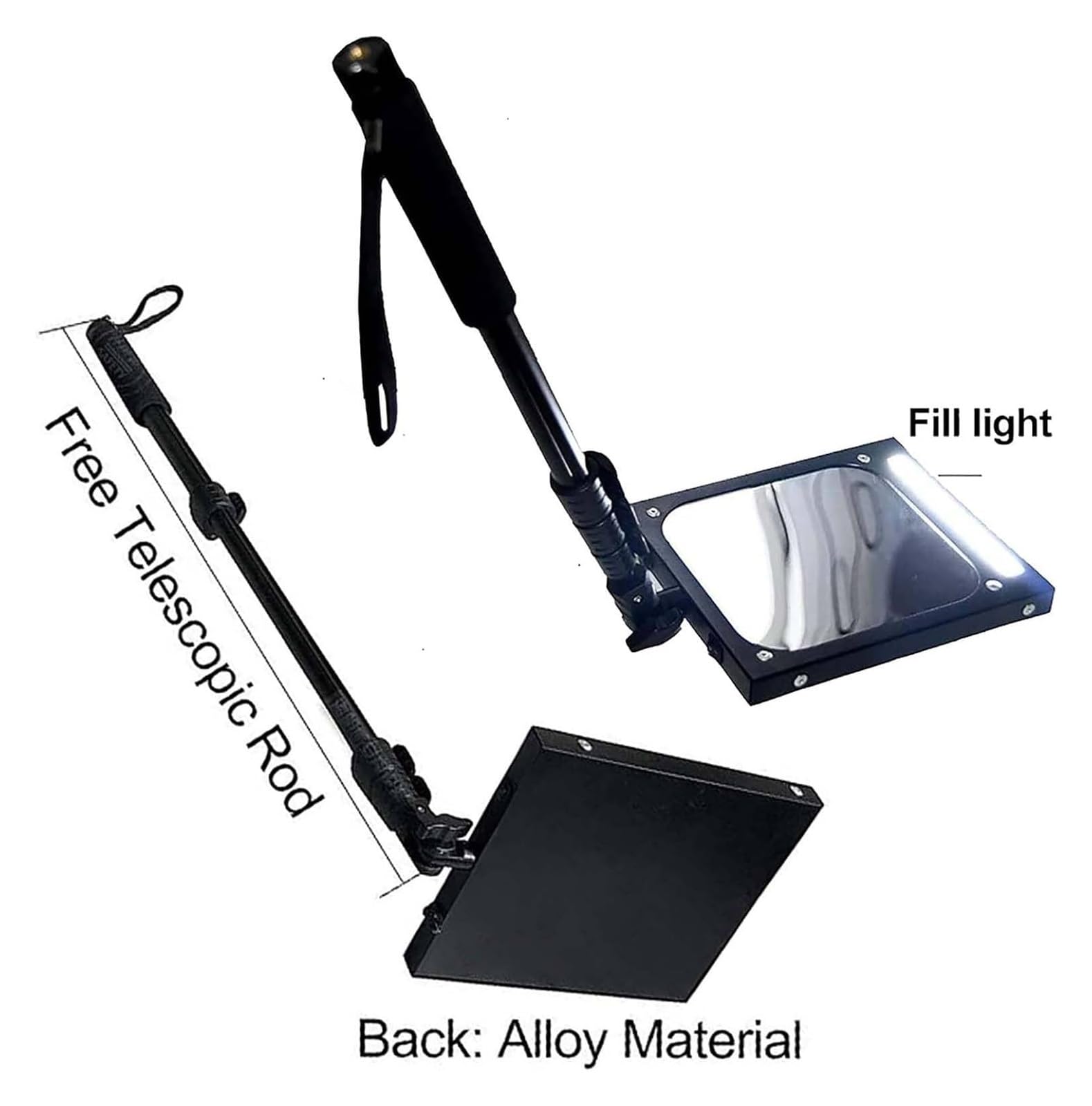 Specchietto Telescopico, Specchi di Ispezione, Specchietti convessi telescopici a Stelo Regolabili for officine, Meccanici, ispettori