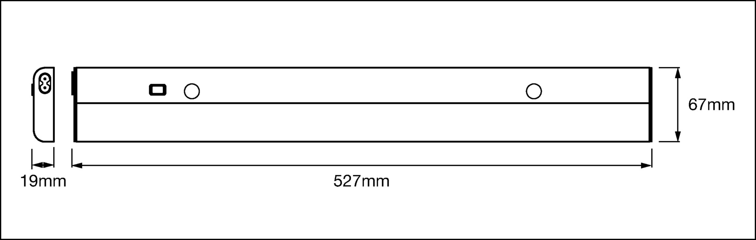 Ledvance LED Unterbau-Leuchte, Leuchte für Innenanwendungen, Bewegungssensor, Warmweiß, 527,0 mm x 67,0 mm x 20,0 mm, Linear LED Flat 4060000000000 Basisgerät