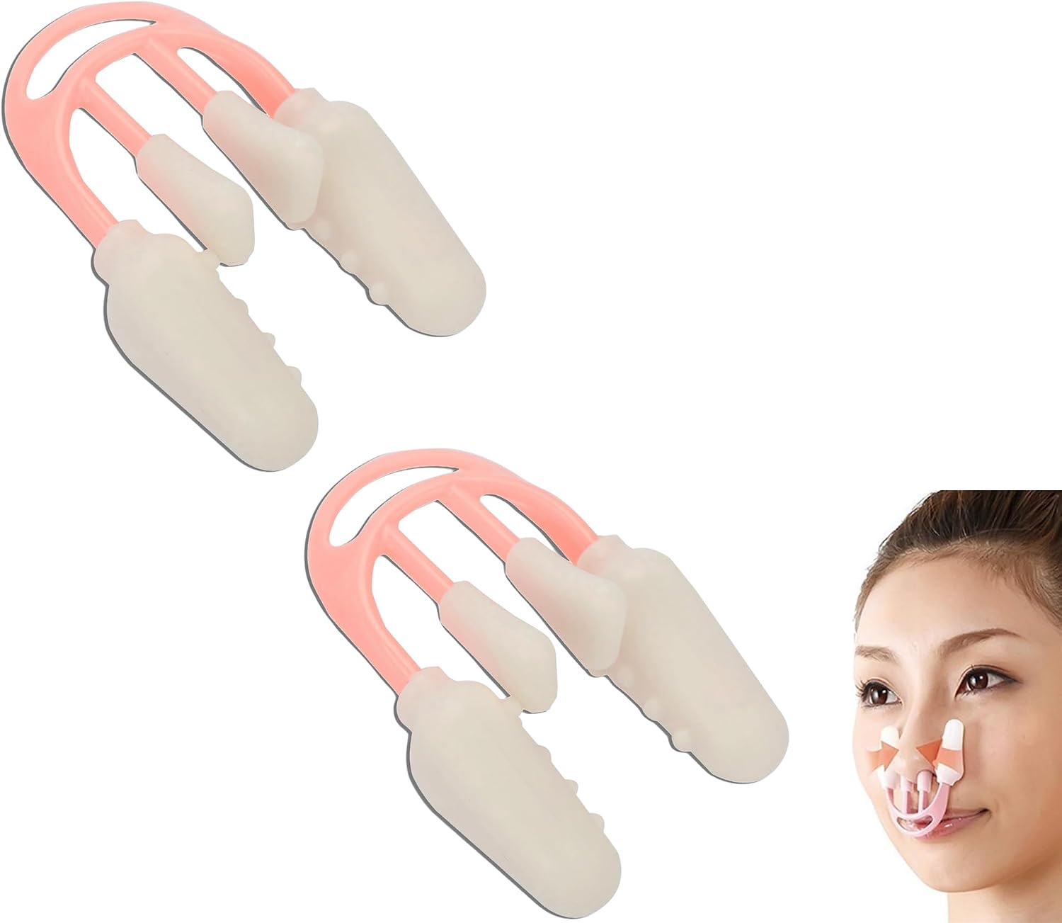 2PCS Nasal Septum Deviated Septum Corrector Rhinoplasty Beauty Shaping Nose Clip Lifting Clip Bridge Beauty Enhancer for Wide Crooked Nose Women Men