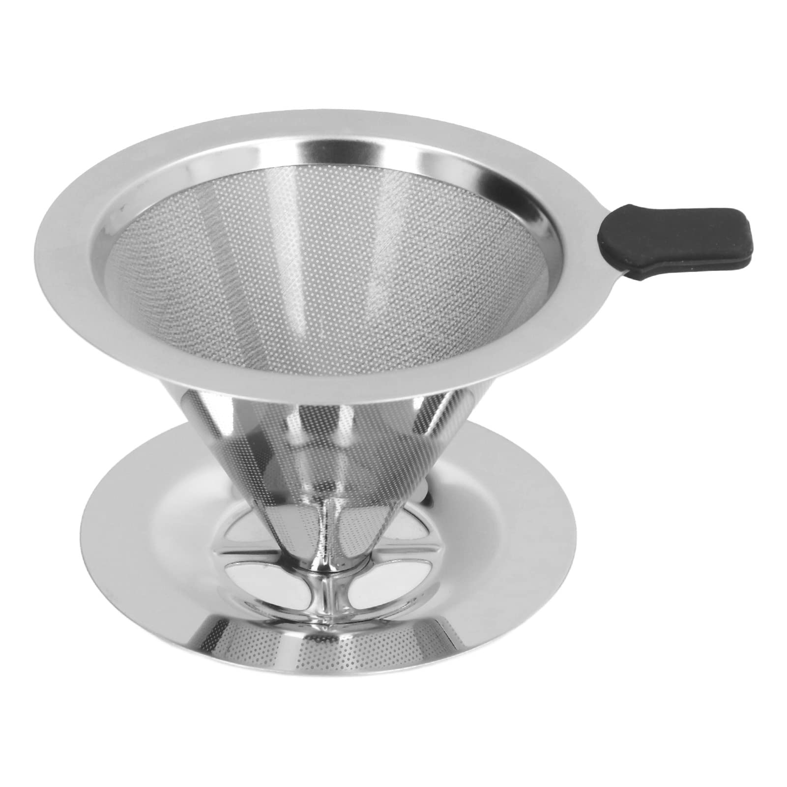 Alvinlite Stainless Steel Coffee Dripper Drip Cone Pour over Cone Coffee Dripper Reusable Paperless Pour over Coffee Maker Slow Drip Coffee Filter|Dishwasher Safe |1-2 Cup| pour over