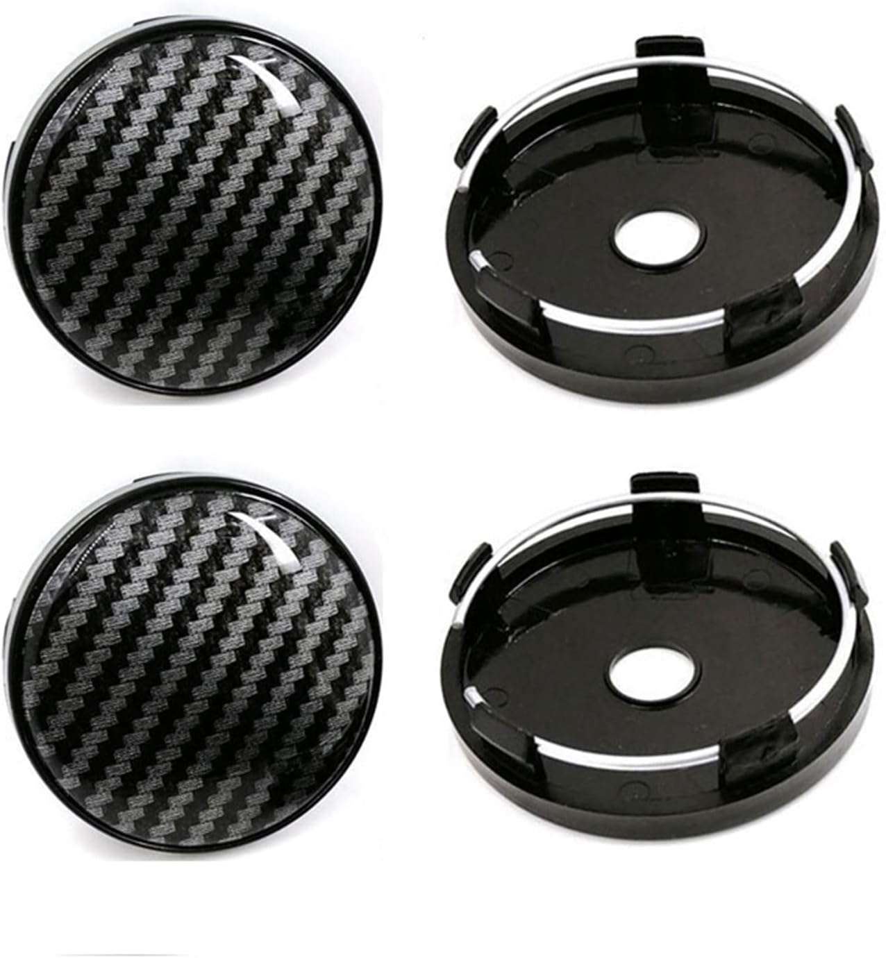 4Pcs Car Hub Centre Caps for Kia Cerato I Hatchback 2004 2005 2006, Universal Dust Proof Rim Protectors Trims Exterior Decoration Accessories,A Black1