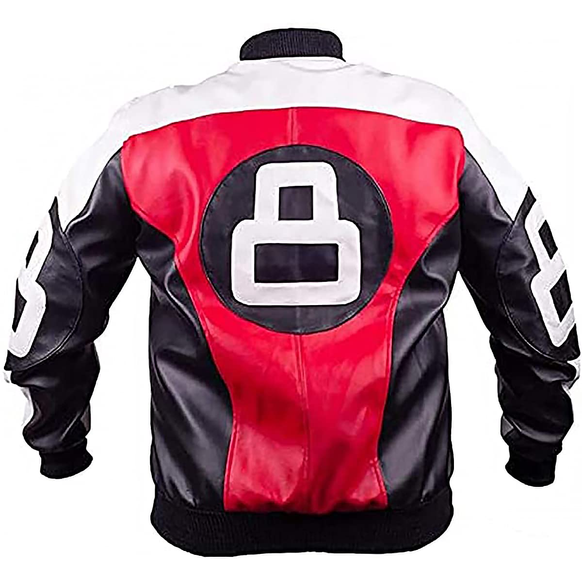JILDISH8 Ball Pool Billiard Cue Bomber Faux Leather Jacket - 90's Retro David Puddy Seinfeld Edition