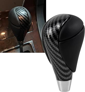 RYANSTAR RACING Carbon Fiber Leather Gear Shift Knob Compatible with Lexus ES300, GS430, IS250, LX470, RX450h, Toyota Crown, Corolla, Camry, RAV4, Prado, 4Runner, Highlander