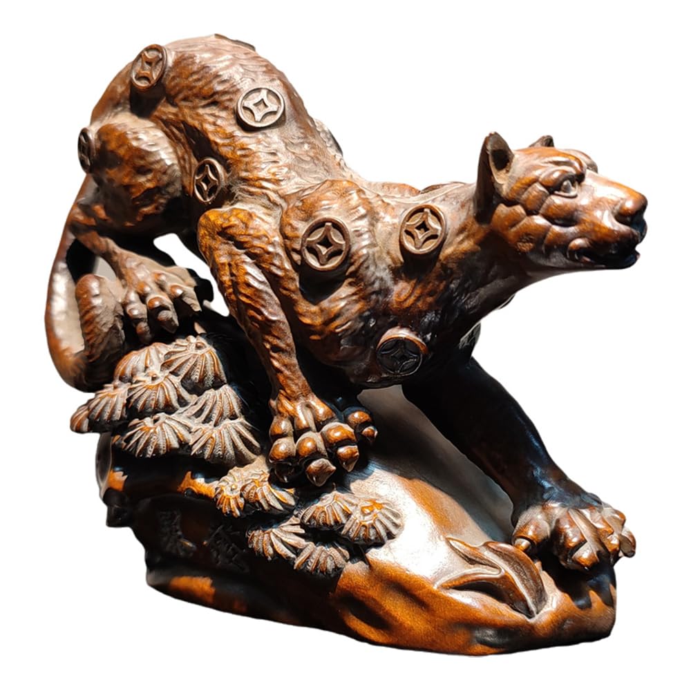 Chiński bukszpan dom sztuka rzemiosło rzeźbione drewniane pantera statua pantera gepard drewniana rzeźba dekoracyjna dekoracja domu