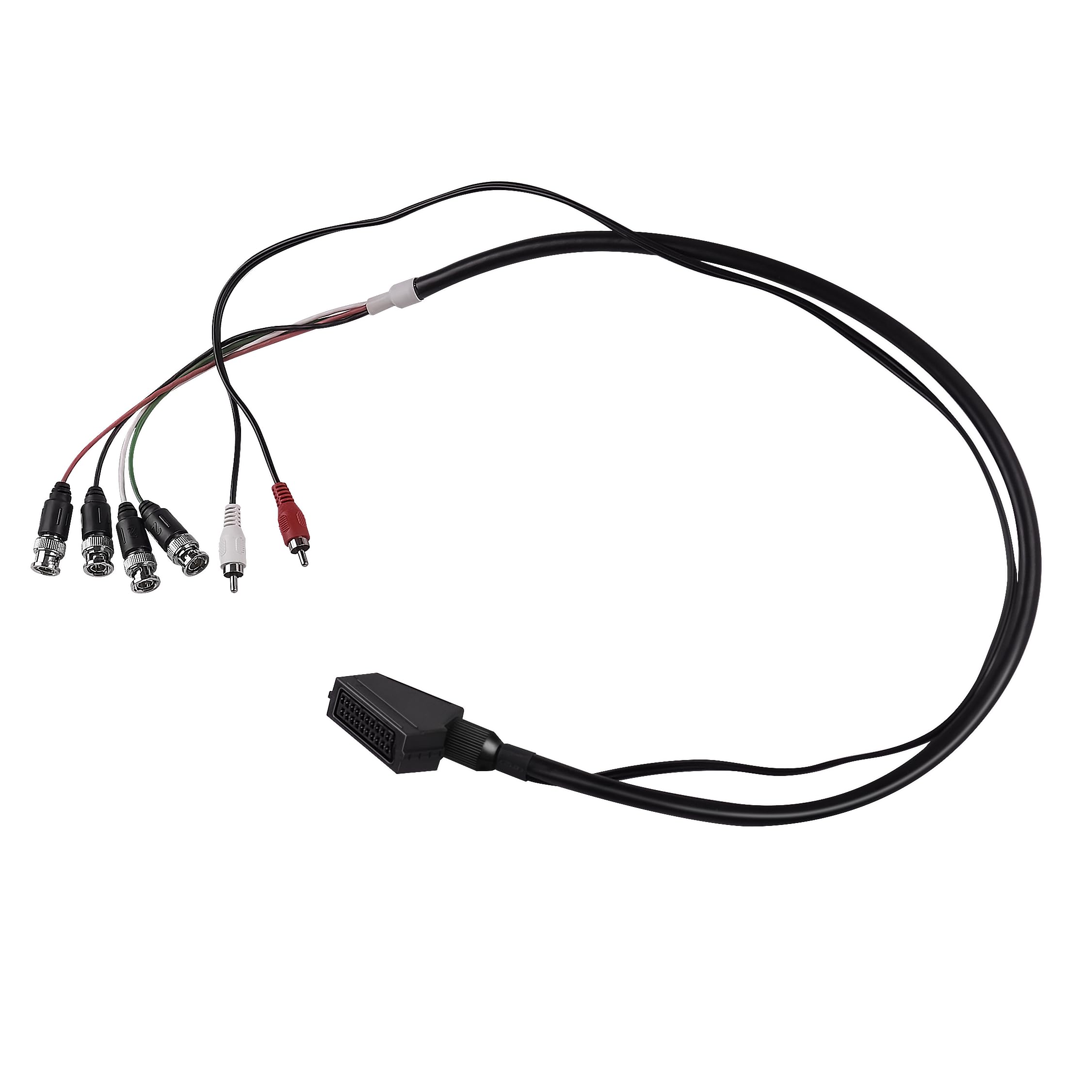XTPTFABS Câble péritel RVB femelle vers 4 BNC + audio compatible avec Sega Genesis, Saturn, Super Nint-endo, Neo-Geo, PlayStation et autres systèmes qui émettent le RVB via péritel