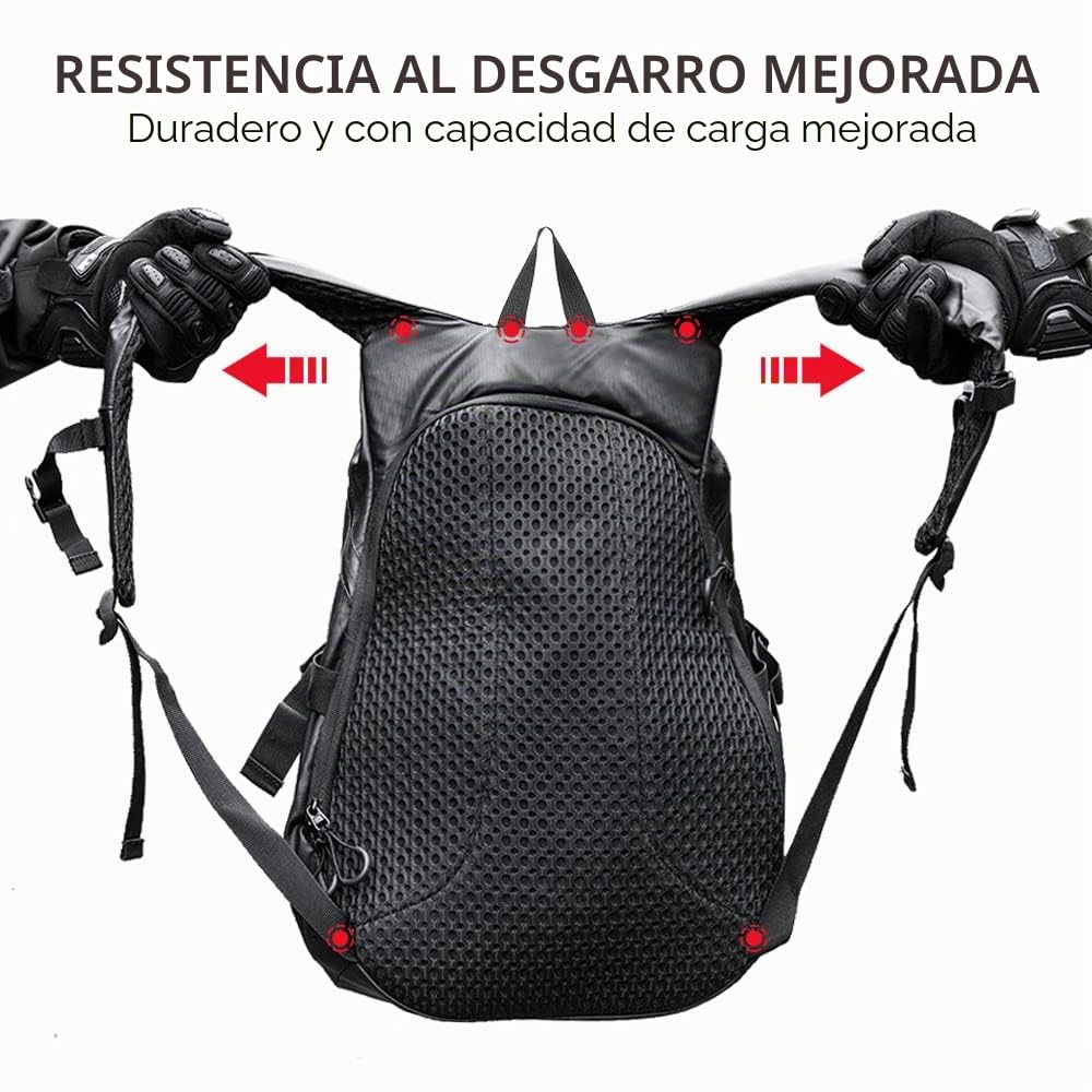 ILM Mochila mujer hombre Multifuncional-Mochila de Motocicleta Bicicleta Escuela Impermeable con Tiras Reflectantes con Gran Capacidad, Negro, Modelo MB01