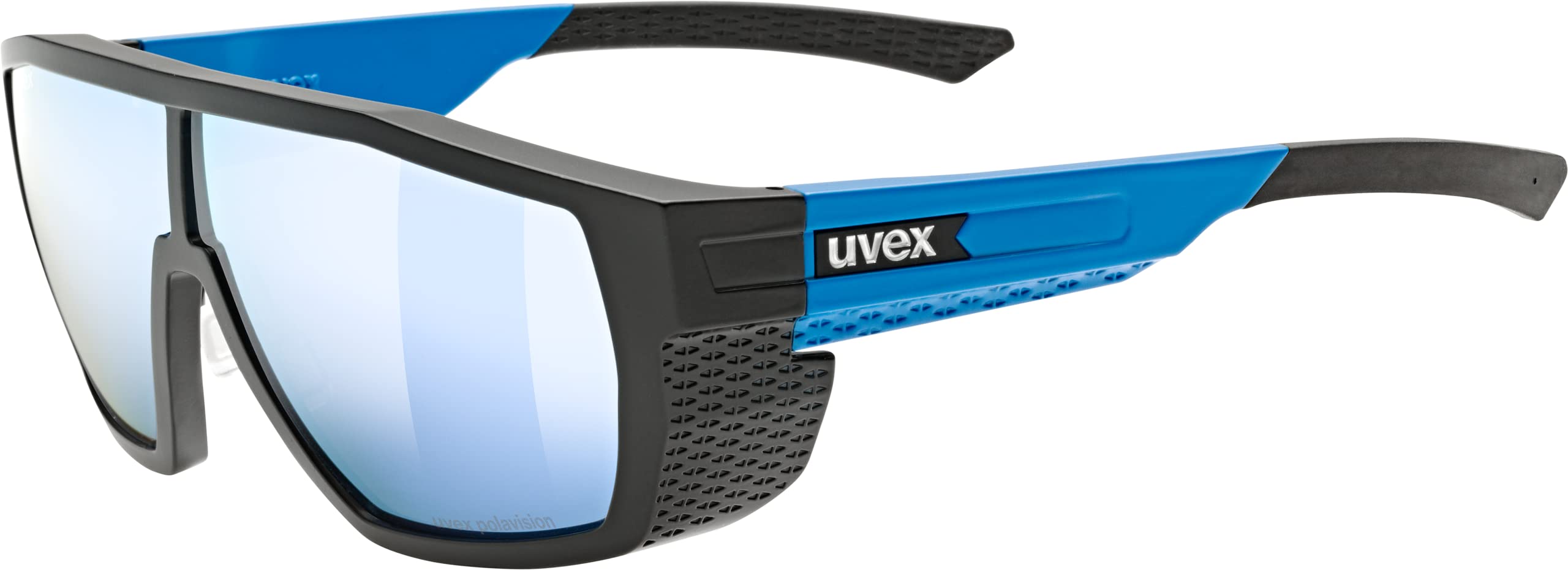 uvex mtn style P, gafas deportivas unisex, polarizadas, comodidad sin presión y sujeción perfecta, black blue matt/blue, one size