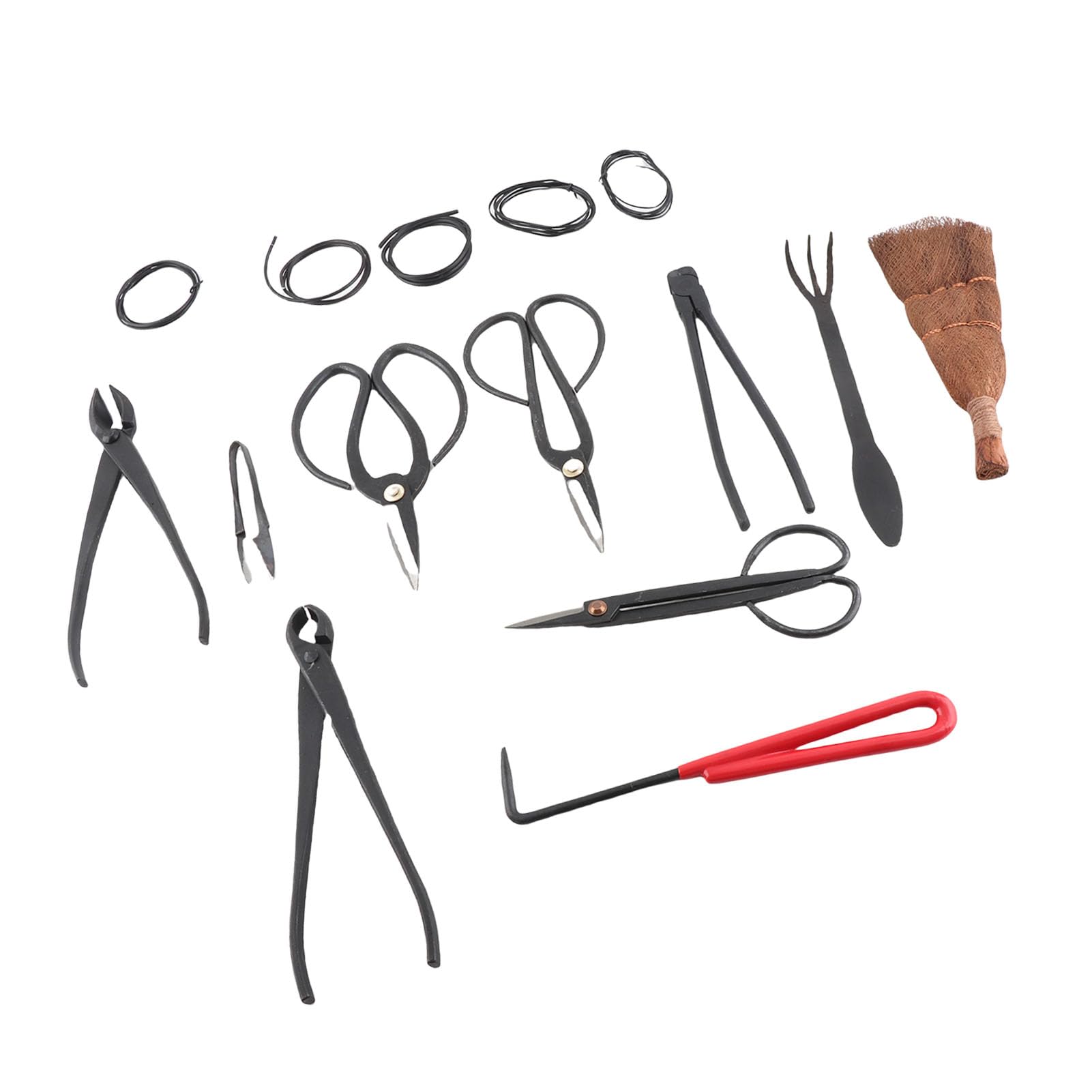 Juego de Herramientas para Bonsái, Tijeras de Podar de Acero Al Carbono, Kit de Rastrillo para Amantes del Jardín, 11 Piezas