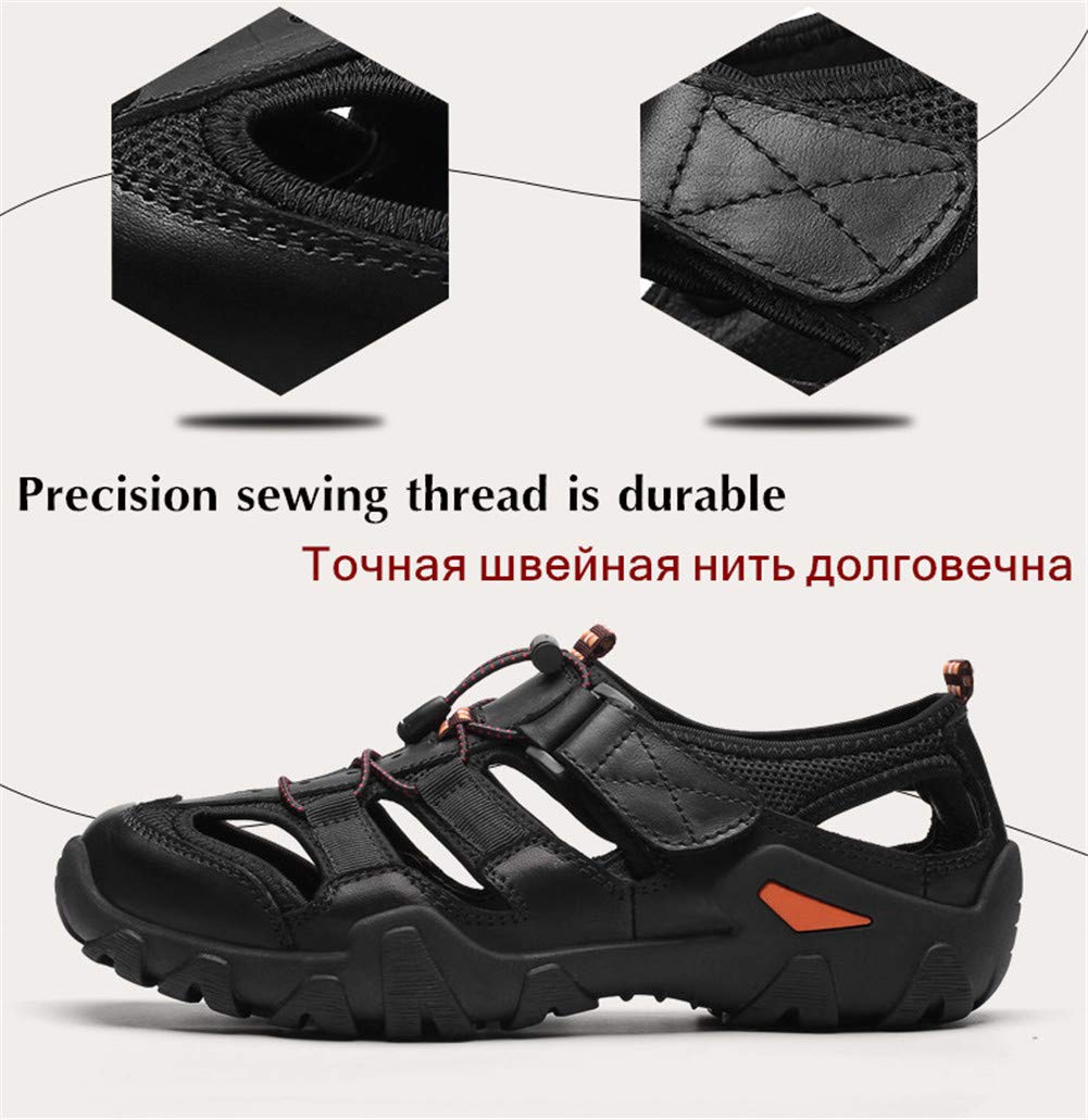 Sandalias de Senderismo para Hombre Sandalias para Caminar con Punta Cerrada Gancho y Bucle Malla y PU Correa de talón Ajustable Superior para Deportes y al Aire Libre,C,46