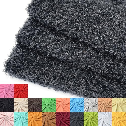 Surf turtle Faux Fur Fabric for Teddy Bears - Soft Craft Material 36''x59''(Dark Grey,1 Yard)