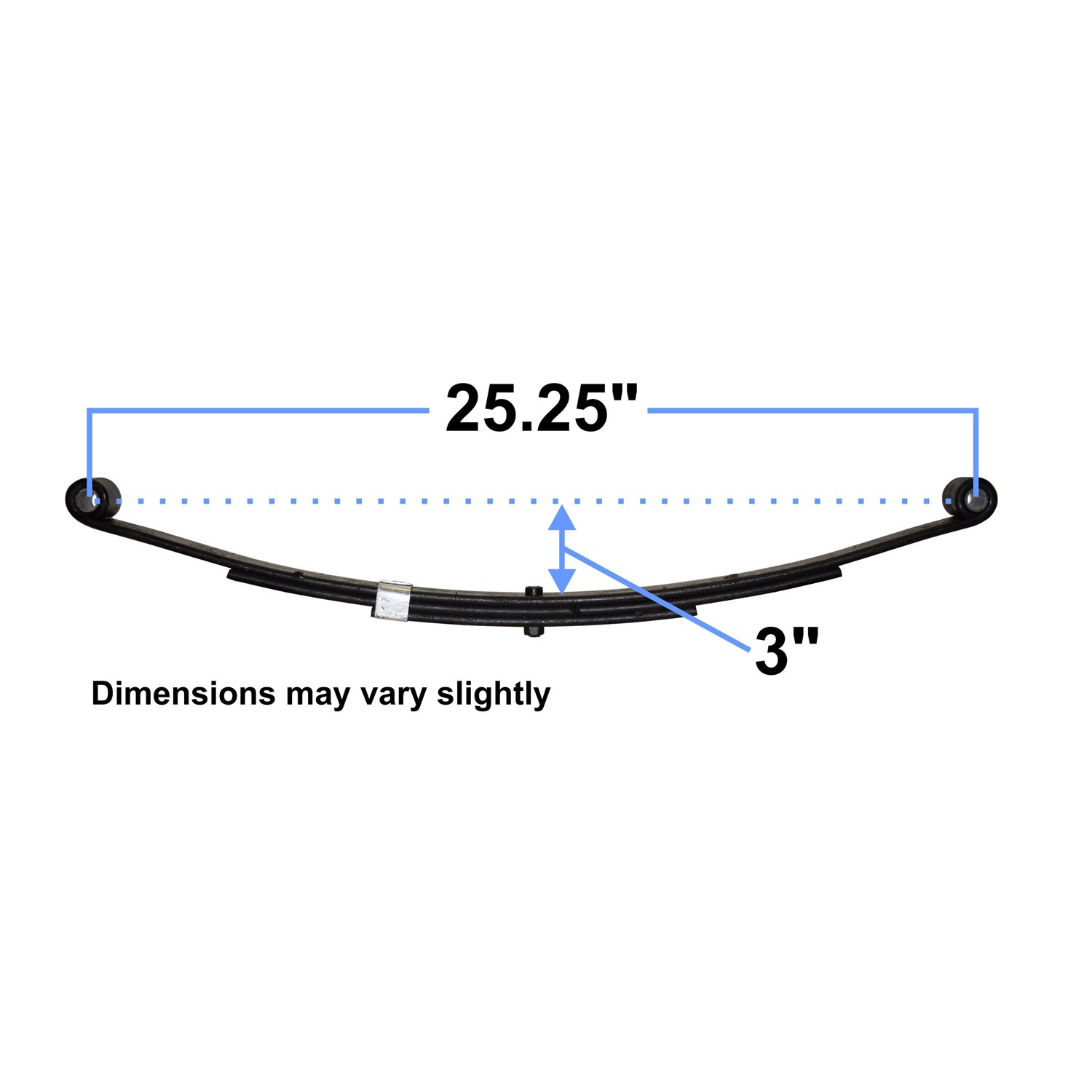 TRP Double Eye Spring (3-Leaf) - 1,750 Lb Capacity - 25-1/4 Inch X 1-3/4 Inch - Single